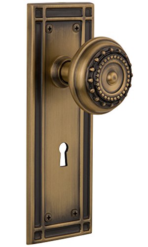 Best Review Nostalgic Warehouse Mission Plate with Keyhole Meadows Knob, Mortise - 2.25, Antique Brass