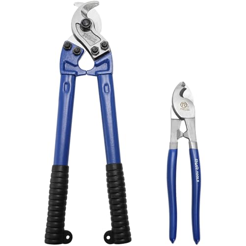 Okllen Set of 2 Cable Cutters Set 10-inch and 14 in-ch Heavy Duty Wire Cutters for Battery Cable Copper and Aluminum Cable