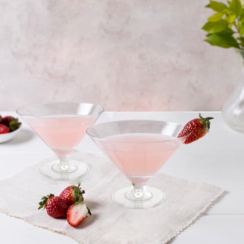 Cashger 100 Pack Plastic Martini Glasses 5 Oz Mini Dessert Cups Clear Cocktail Glasses With Cocktail Sticks Clear Short Stem Shot Glasses For Party Wine thumb #3