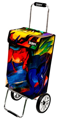 james® Einkaufstrolley Design Franz Marc Deluxe, moderner Einkaufswagen, bunter Lifestyle Trolly, Rollkoffer, 40kg… – Bild 3