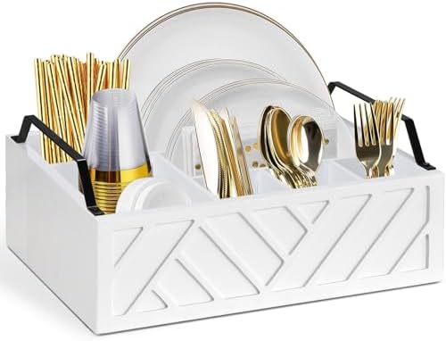 Ukonvi Paper Plate Dispenser and Holder for Kitchen Counter, Wood...