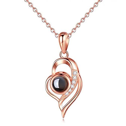 Collier pour femme en argent avec pendentif coeur en zircone