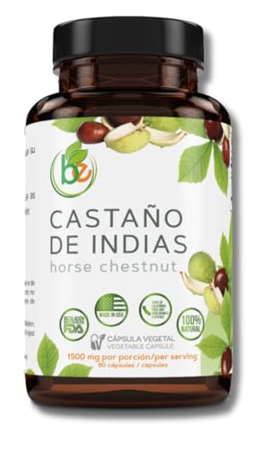 Castao De Indias (Horse Chestnut Capsules) 1500 mg per Serving 90 Veggie Caps 100% Natural Premium Dietary Supplement Made in USA Supports Circulatory & Vein Health