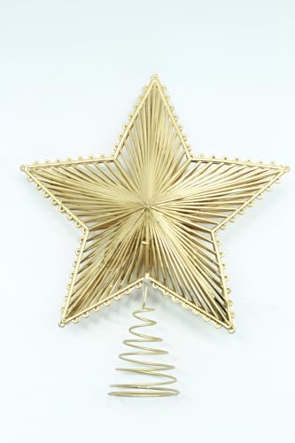Estrela Topo Árvore De Natal Decorativa Luxo Dourado 24cm