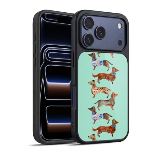 Coque militaire iPhone 17 Pro antichoc en gel teckels bleus design