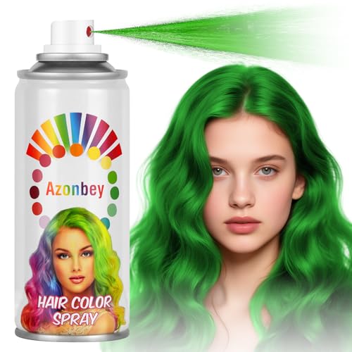 Green Hair Spray Temporary Hair Color Spray for Women Kids Men Washable Hairspray Colored Hair Spray Color Hairspray for Halloween Party Cosplay Christmas Day (Green)