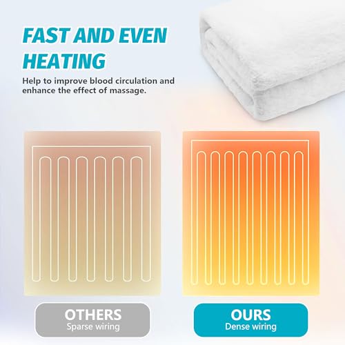 Massage Table Warmer Heating Pad Massage Bed Warmer Pad with 9 Hours Timer, 9 Heat Settings, Overheat Protection for Massage Bed & Spa, Thickened & Soft Fleece, 30