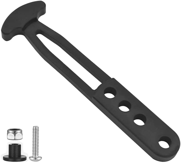 Boat Ladder Strap, Marine Secure Pontoon Ladder Strap Retaining Rubber Latch Band with 4 Adjustable Mounting Hole Black