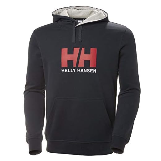 Helly Hansen Logo Hoodie HH Sudadera con Capucha, Hombre, Azul Marino, M