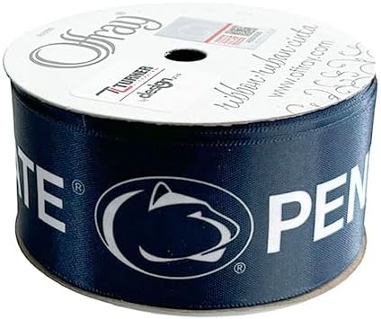 1.5" Penn State Ribbon, Licensed by Offray Ribbon - Officially Licensed (Navy - 15 Yards (5 Feet))