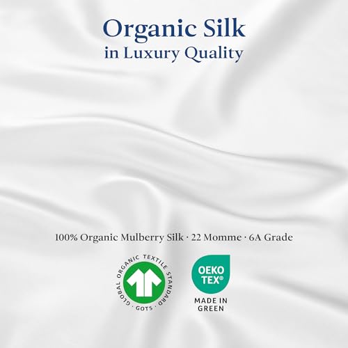 Premium Silk Pillowcase 100% Organic Mulberry Silk, 22 Momme, Grade 6A - Oeko-Tex Certified in Germany - Luxury for Hair & Skin, 1 Piece (Standard Size 20x26 Inches, Black)
