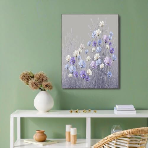 Peinture lavande aquarelle d'art mural 80x120cm pour habiller un grand mur vide