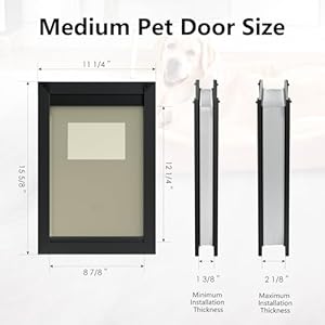 Doggie-Door-for-Door-with-Double-Sliding-Lock-Panels-Single-Magnetic-Flap-Dog-Door-for-Exterior-Door-Aluminum-Frame-and-Adjustable-Tunnel-for-Medium-Dogs-Up-to-40-lbs-Black - Cucciolini Doodles   Doggie-Door-for-Door-with-Double-Sliding-Lock-Panels-Single-Magnetic-Flap-Dog-Door-for-Exterior-Door-Aluminum-Frame-and-Adjustable-Tunnel-for-Medium-Dogs-Up-to-40-lbs-Black