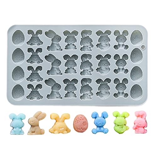 Wgoihd Moldes de Pascua | Huevos fácilmente desmoldeables - Moldes de silicona para hornear de Pascua - para galletas, magdalenas, postres, tartas, decoración, cocina, fiesta de primavera