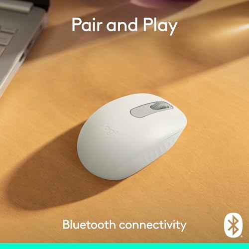 Image of Logitech M196 Bluetooth Wireless Mouse, Compact and Portable Mouse for Laptops, Tablets and More, 12-Month Battery, Smooth Tracking, Compatible with PC and Mac, Windows and macOS - Off White