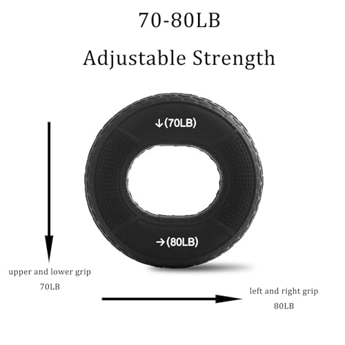 Antebrazos Fortalecer Hand Grip,Ejercicio En Casa 3 Piezas Antebrazo Ejercitar,Entrenamiento de Fuerza Resistencia Ajustable Portátil para Terapia de Fitness Entrenamiento Deportivo,Negro - Imagen 6