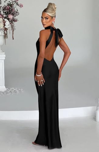 Memoriesea Women's Sexy High Split Sleeveless Backless Party Wedding Maxi Dress4
