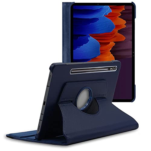 ebestStar - Cover per Samsung Galaxy Tab S7+ SM-T970, Custodia Protezione Rotazione 360, Pelle PU, Blu scuro
