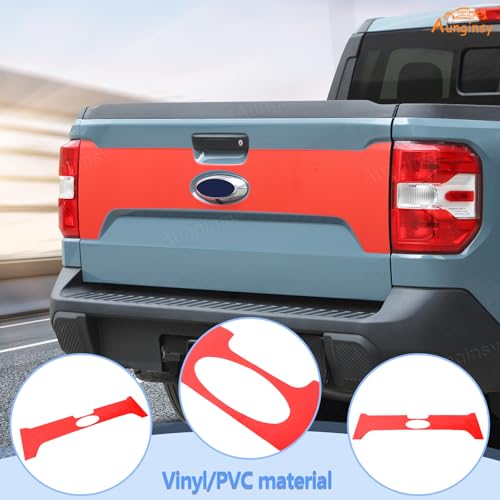 Image of Aunginsy Trunk Tailgate Panel Decal Sticker Wrap Compatible with Ford Maverick 2022-2024 2025 Pickup Tailgate Door Panel Red Graphics Precut Vinyl Decal Decorative Sticker Protection Accessories