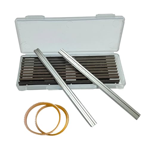 3-1/4 Inch 82mm HSS Reversible Planer Blades for MAKITA DeWalt Bosch Skil Ryobi (10 Blades 2 Belts) High Speed Steel