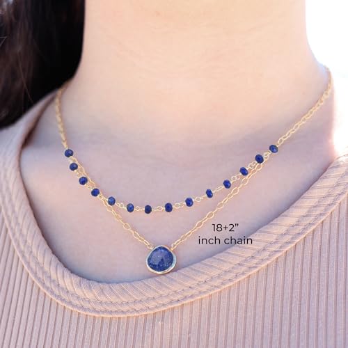Abshel Genuine Blue Sapphire Necklace For Women thumb #1