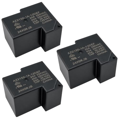 AZ2150-1A-12DEF (3-Pack) 12VDC 40A SPST 4-Pin PCB Power Relay Compatible with Balboa BFBP20 Spa Control Boards & Zettler AZ2150-1A-12DEF Replacement for Hot Tub Heater Repair