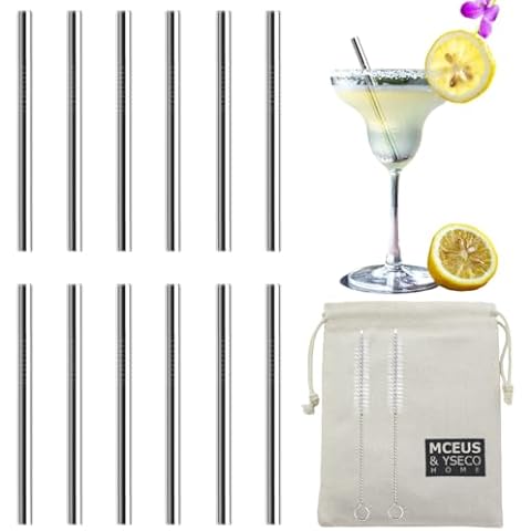 12 Pack 4.7 Inch Extra Short Metal Cocktails Straws, Reusable Stainless Steel Smoothie Drinking Straws with Cleaning Brush for Coffee Mugs, Small Glasses or Cups Cover