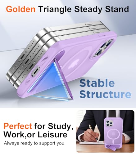 Image of Magnetic Compatible with iPhone 12 Pro Max Case, [Built-in Invisible Kickstand][Compatible with MagSafe][Military Grade Shockproof] Slim Translucent Matte Phone Case for iPhone 12 Pro Max 6.7 inch