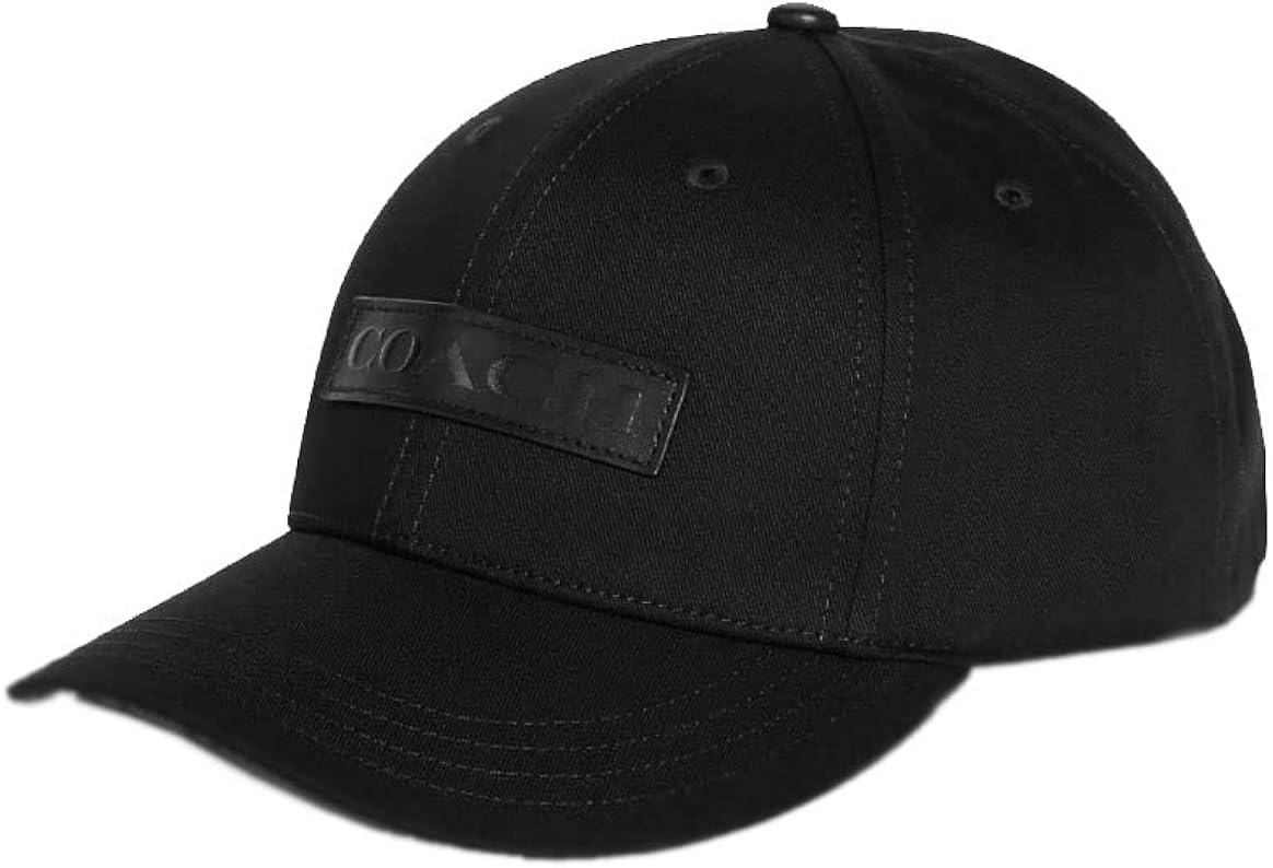 COACH Men's Mixed Media Baseball Cap (Black) : Clothing, Shoes & Jewelry