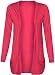Fashion Wardrobe Womens Long Sleeves Drop Pocket Boyfriend Cardigan Ladies Open Casual Tops 8-14 (USA 6-8 / UK 6-10 (S/M), Cerise)