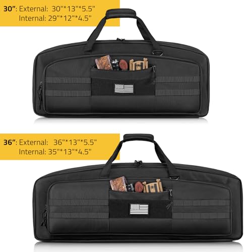 CVLIFE 30" Soft Rifle Case Rifle Bag Gun Bag Ar Pistol Case, Gun Case for Double Rifle and Shotgun, with Lockable Zipper for Outdoor Hunting Shooting Range, Black by CVLIFE - Image 5