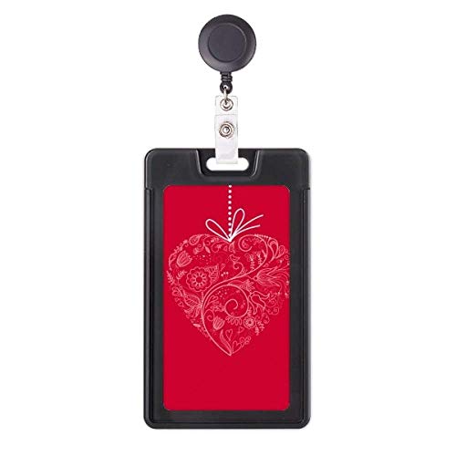 Porte-badge rétractable cœur vigne floral pour blouse médicale et bureau