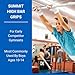 Gibson Athletic Summit High Bar Gymnastic Grips for Boys, Durable Leather Grip for Secure Grip, Hand Grips for Early Competitor Gymnasts, Gymnastics Grips for Boys - Made In USA
