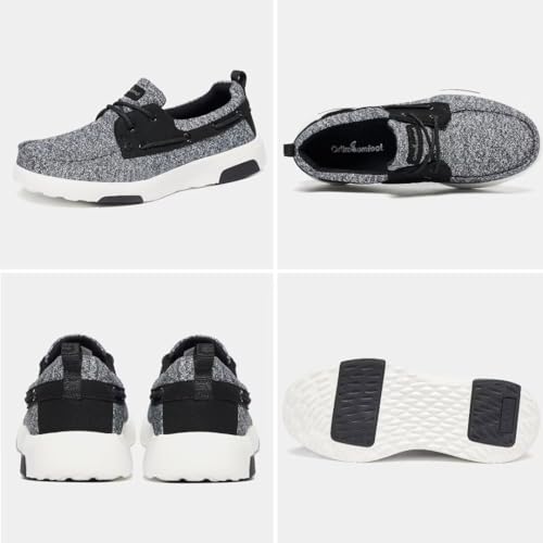 OrthoComfoot Women's Casual Walking Shoes for Plantar Fasciitis, Non-Slip Shoes with Rubber Sole - Dark Grey, Size 7