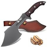 Freelander Coltello da Esterno Machete da Caccia Full Tang Coltello da Campeggio Bushcraft con Fodero, Lama Fissa Multifunzionale per Giardino, Regalo per Uomo