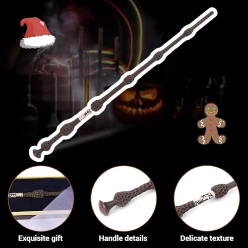 Image of PATPAT Harry Potter Wands with Ollivanders Box, Polyresin & Metal Magic Wand, Unisex Kids' Cosplay Wands, Dumbledore, Multicolor