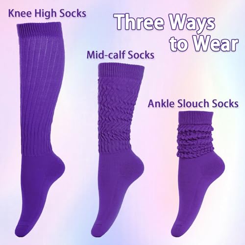 Image of Gvhntk Slouch Socks Women 80s 90s Scrunch Socks Extra Long Slouchy Sock Knee High Sock