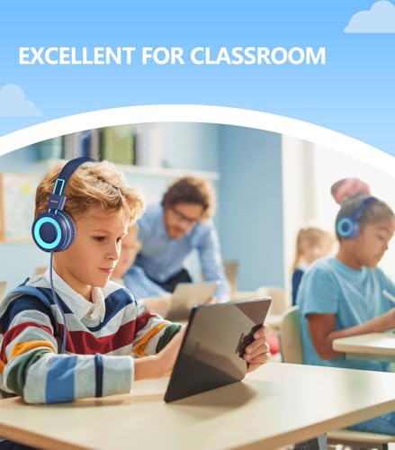 undefined Bywulanda Upgrade USB Type C Kids Headphone for School, 94dB Safe Volume Limited, HD Stereo Sound, Foldable Lightweight On-Ear Headphones for Boys/Girls/Students/Tablet/Travel (Dark Blue) の商品画像 6