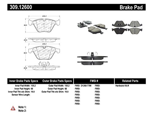 Image of StopTech 309.12600 Sport Brake Pads with Shims and Hardware