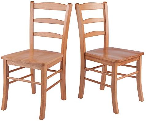 Winsome Benjamin Ladder Back Chair Set of 2 in Light Oak, Classic...