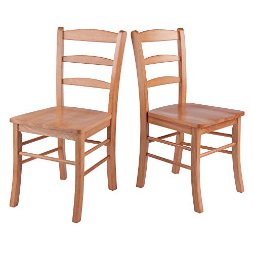 Winsome Benjamin Ladder Back Chair Set of 2 in Light Oak, Classic Backed Kitchen & Dining Room Chairs, Simple & Elegant Home Seating Solution, Great for Office, Hallway, Bedroom by Winsome - Used condition - US$96.99