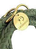 Leisegrün Paracord Hundeleine 2m | Handgefertigte Leine 3-Fach verstellbar | Handmade für kleine und mittelgroße Hunde (Olive, 2 m) | Farbe: Olive