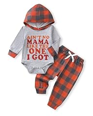 Orange Plaid Letter Printed