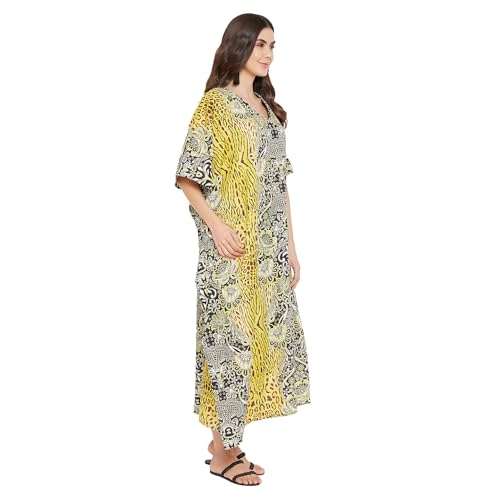 Image of Oussum Women Kaftan Plus Size Polyester Summer Lightweight Caftan Swimsuit Cover Ups Maxi African Mumu Lounge House Dress
