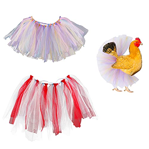 2 Pack Chicken Tutu Skirt Mesh Skirt Princess Dress Hen Decoration Feather Protector (Large: Colors May Vary) #TOP19