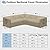OutdoorLines Waterproof Outdoor Patio Sectional Cover - UV Resistant & Windproof V-Shaped Patio Furniture Covers for Deck, Lawn and Backyard, 420D Heavy Duty Couch Cover 89" L (on Each Side) Camel