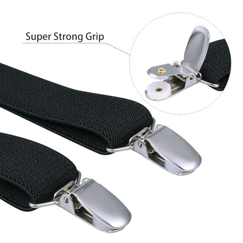 Buyless Fashion Adjustable 2 Pack Suspenders for Kids Toddlers Baby Elastic Solid Color 1 Inch - Y Back Design2