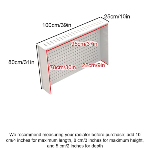 Cubre radiador funcional de 100x80x25 cm para ganar repisa útil 2