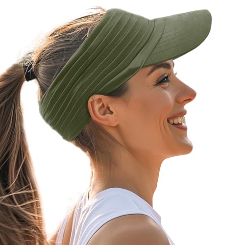Image of Sports Sun Visor for Men Women UV Protection Lightweight Packable Stretchy Hats for Running, Tennis, Golf