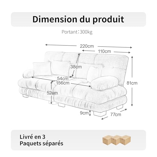 Sofá angular moderno de 220 cm en tejido chinilla verde con estructura de madera 3
